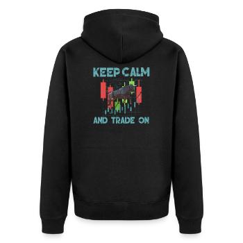 Stock Day Trading Exchange Forex Stock Trader - Unisex Premium Organic Zip Hoodie - black - Back - Nico (187cm)