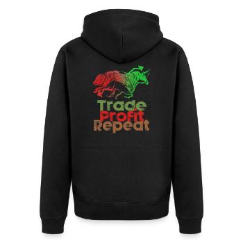 Stock Day Trading Exchange Forex Stock Trader - Unisex Premium Organic Zip Hoodie - black - Back - Nico (187cm)