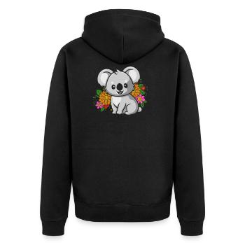 Koala Koalabär - Unisex Premium Bio Zip Hoodie - Schwarz - Hinten - Nico (187cm)
