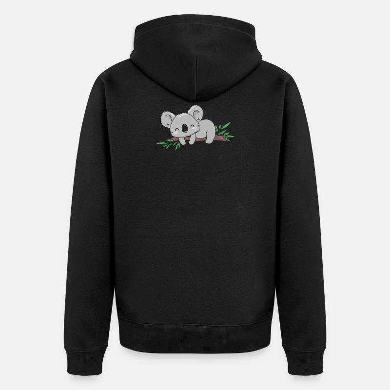 Koala Koalabär - Unisex Premium Bio Zip Hoodie - Schwarz