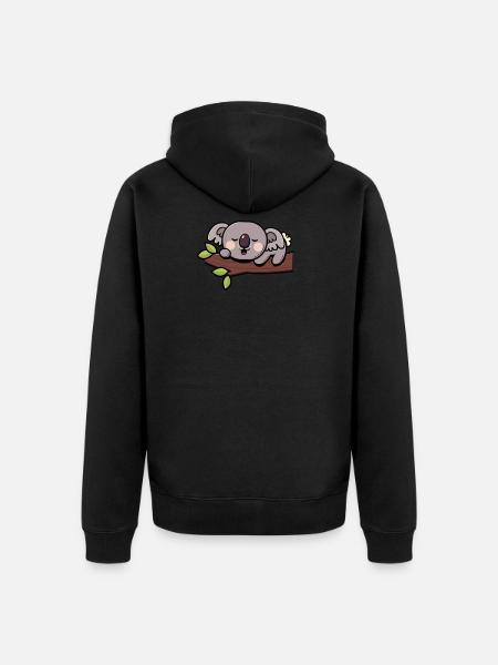 Koala Koala Bear - Unisex Premium Organic Zip Hoodie - black