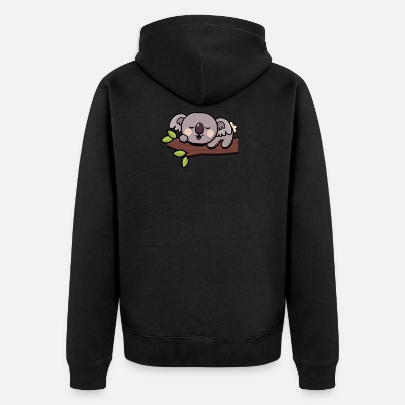 Koala Koalabär - Unisex Premium Bio Zip Hoodie - Schwarz