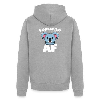 Koala Koalabär - Unisex Premium Bio Zip Hoodie - Grau meliert - Hinten - Nico (187cm)