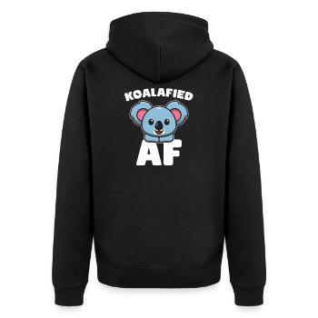 Koala Koala Bear - Unisex Premium Organic Zip Hoodie - black - Back - Nico (187cm)