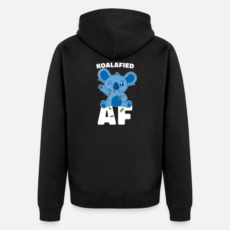 Koala Koala Bear - Unisex Premium Organic Zip Hoodie - black
