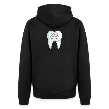 Zahnarzt Assistentin Zahnarzthelferin Zahnmedizin - Unisex Premium Bio Zip Hoodie - Schwarz - Hinten - Nico (187cm)