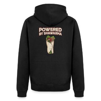 Shawarma - Unisex Premium Bio Zip Hoodie - Schwarz - Hinten - Nico (187cm)