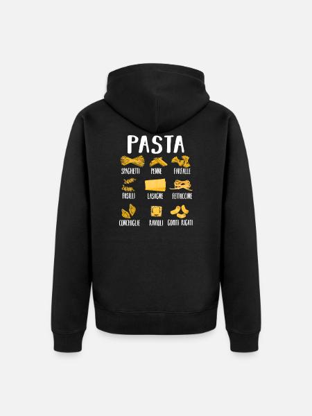 pasta - Unisex Premium Organic Zip Hoodie - black