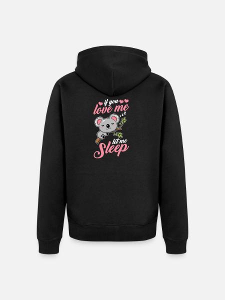 Koala Koala Bear - Unisex Premium Organic Zip Hoodie - black