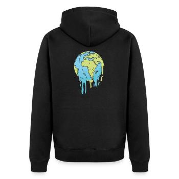 Changement climatique Lutte contre le changement climatique Réchauffement climatique Planète terre - Veste à capuche bio Premium Unisexe - noir - Dos - Nico (187cm)