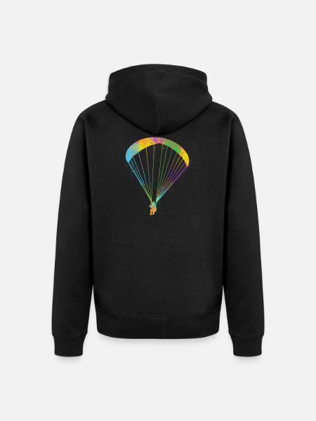 Paragleiter Gleitschirmfliegen Paragleiten - Unisex Premium Bio Zip Hoodie - Schwarz