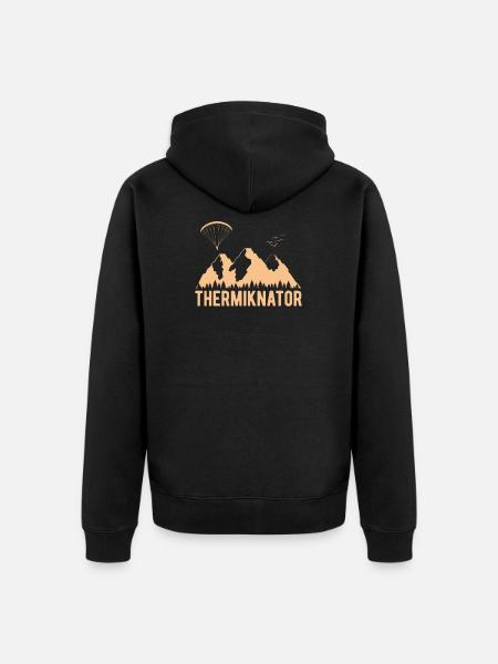 Parapendio parapendio parapendio parapendio - Felpa con cappuccio ecologica premium unisex - nero