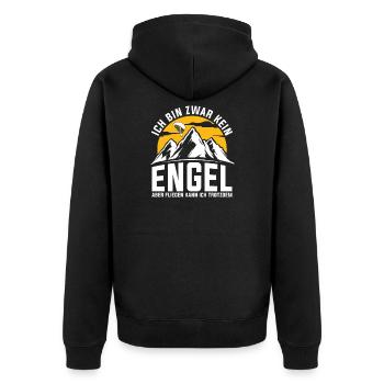 Paragleiter Gleitschirmfliegen Paragleiten - Unisex Premium Bio Zip Hoodie - Schwarz - Hinten - Nico (187cm)