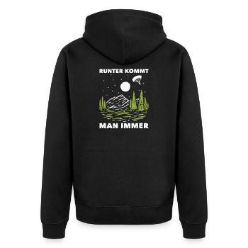 Paragleiter Gleitschirmfliegen Paragleiten - Unisex Premium Bio Zip Hoodie - Schwarz - Hinten - Nico (187cm)