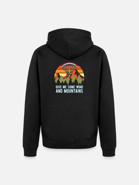 Paragliding Paragliding Paragliding Paragliding - Unisex Premium Organic Zip Hoodie - black