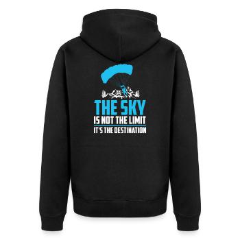 Paragleiter Gleitschirmfliegen Paragleiten - Unisex Premium Bio Zip Hoodie - Schwarz - Hinten - Nico (187cm)