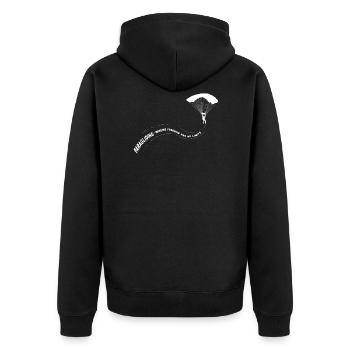 Paragleiter Gleitschirmfliegen Paragleiten - Unisex Premium Bio Zip Hoodie - Schwarz - Hinten - Nico (187cm)