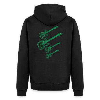 guitare polygone ligne vert clair quatre - Veste à capuche bio Premium Unisexe - noir - Dos - Nico (187cm)