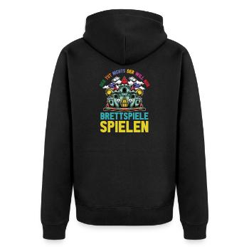 Jeu de société - Veste à capuche bio Premium Unisexe - noir - Dos - Nico (187cm)