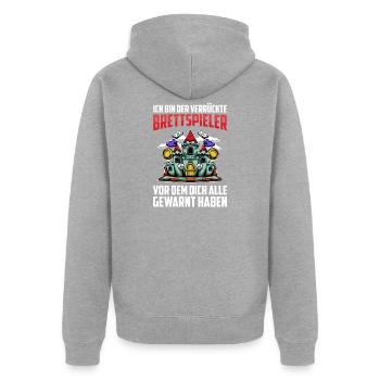 Jeu de société - Veste à capuche bio Premium Unisexe - gris chiné - Dos - Nico (187cm)