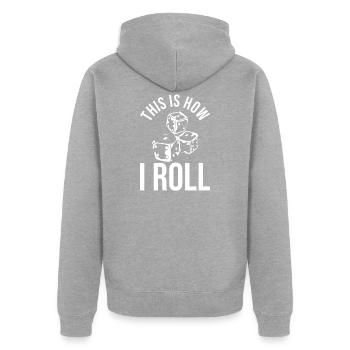 Jeu de société - Veste à capuche bio Premium Unisexe - gris chiné - Dos - Nico (187cm)