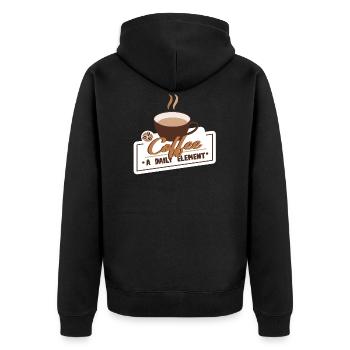 Kaffee Kaffeetrinker Kaffeeliebhaber - Unisex Premium Bio Zip Hoodie - Schwarz - Hinten - Nico (187cm)