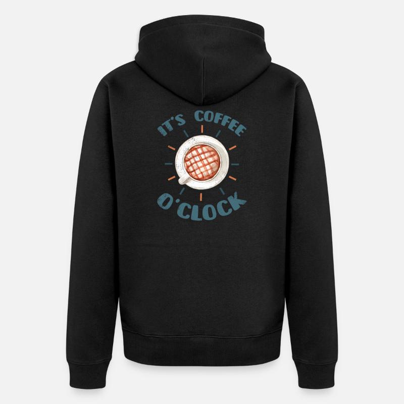 Kaffee Kaffeetrinker Kaffeeliebhaber - Unisex Premium Bio Zip Hoodie - Schwarz