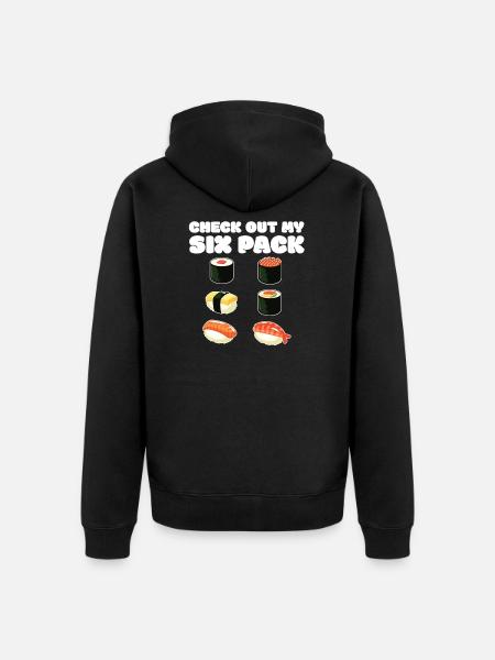 sushi - Unisex Premium Organic Zip Hoodie - black