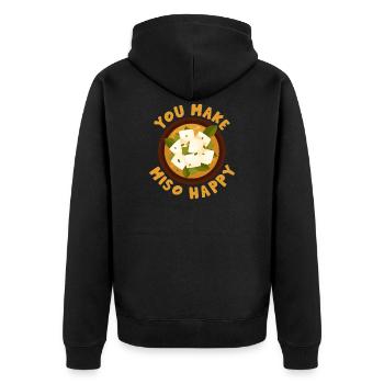 Sushi - Unisex Premium Bio Zip Hoodie - Schwarz - Hinten - Nico (187cm)