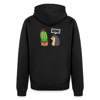 Hedgehog - Unisex Premium Organic Zip Hoodie - black - Back - Nico (187cm)