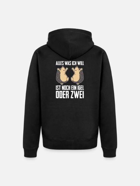 Igel - Unisex Premium Bio Zip Hoodie - Schwarz
