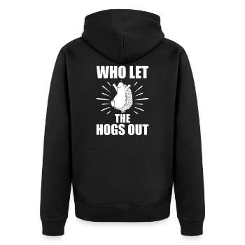 Hedgehog - Unisex Premium Organic Zip Hoodie - black - Back - Nico (187cm)