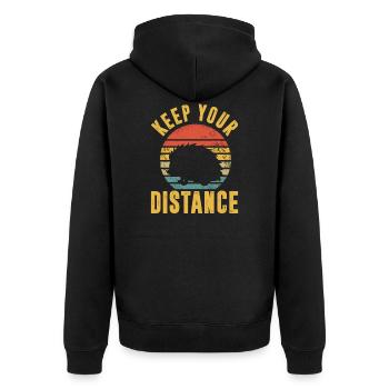 Hedgehog - Unisex Premium Organic Zip Hoodie - black - Back - Nico (187cm)