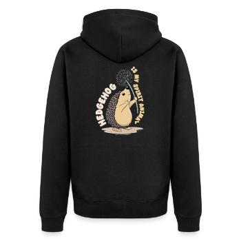 Hedgehog - Unisex Premium Organic Zip Hoodie - black - Back - Nico (187cm)