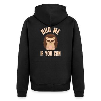 Hedgehog - Unisex Premium Organic Zip Hoodie - black - Back - Nico (187cm)