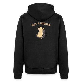 Hedgehog - Unisex Premium Organic Zip Hoodie - black - Back - Nico (187cm)