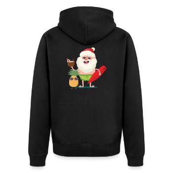 Hawaii Weihnachten T-Shirt - Unisex Premium Bio Zip Hoodie - Schwarz - Hinten - Nico (187cm)