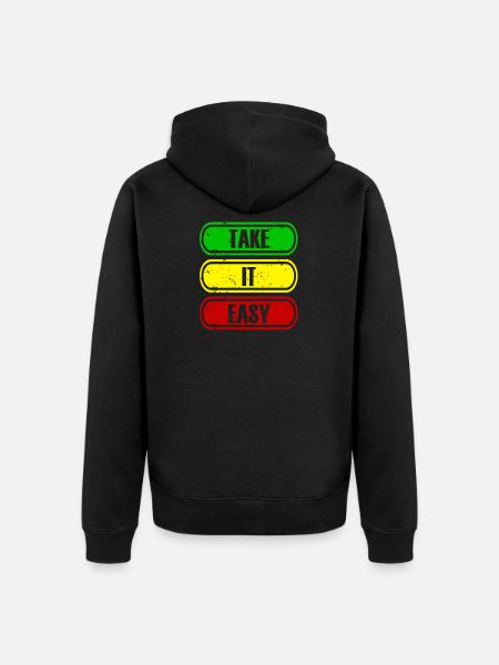 Reggae Dancehall Rasta Rastafari - Unisex Premium Organic Zip Hoodie - black