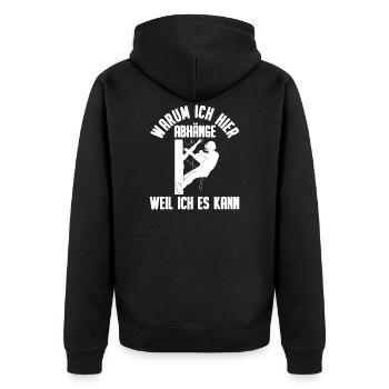 Baumklettern Baumpfleger Arborist Baumkletterer - Unisex Premium Bio Zip Hoodie - Schwarz - Hinten - Nico (187cm)