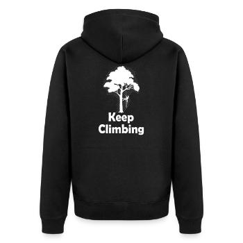 Tree Climbing Arborist Arborist Tree Climber - Unisex Premium Organic Zip Hoodie - black - Back - Nico (187cm)