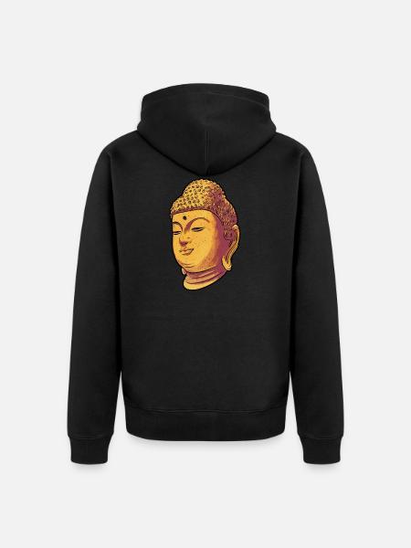 Buddha Buddhist Buddhism - Unisex Premium Organic Zip Hoodie - black