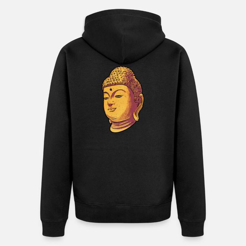 Bouddha bouddhiste bouddhisme - Veste à capuche bio Premium Unisexe - noir