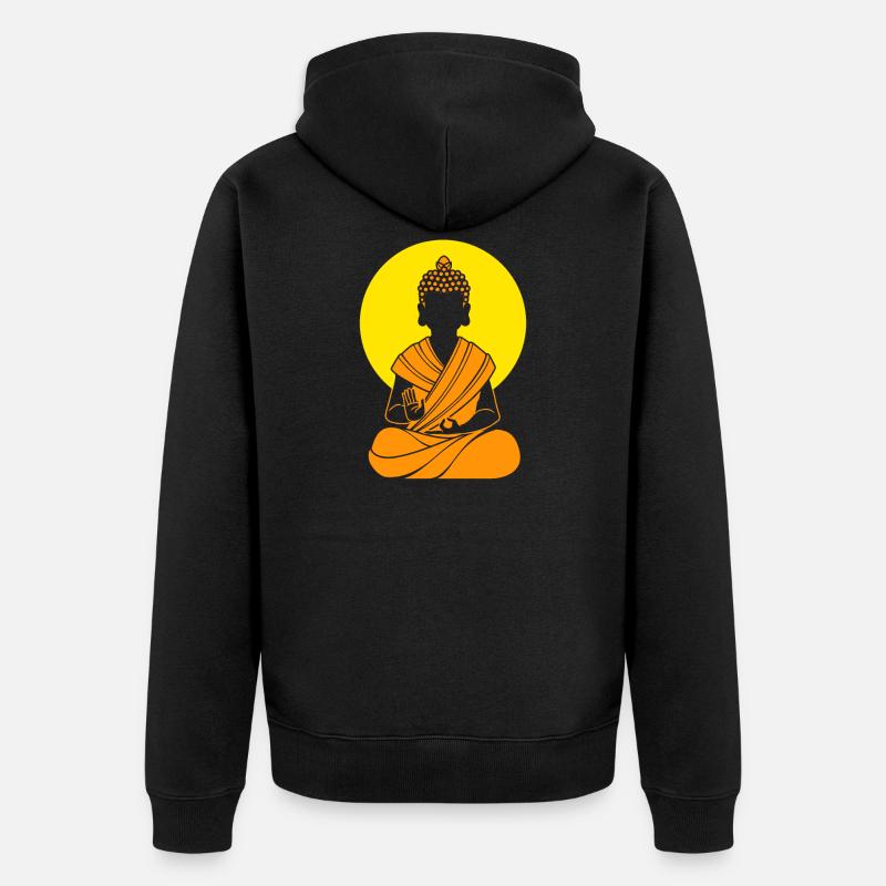 Bouddha bouddhiste bouddhisme - Veste à capuche bio Premium Unisexe - noir