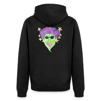 Prinzessin Glitzerfee - Unisex Premium Bio Zip Hoodie - Schwarz - Hinten - Nico (187cm)