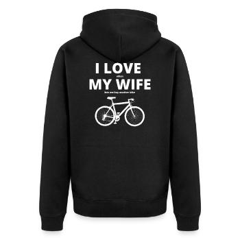 Mountain Bike Bike Bike Cycling Fun Shirt - Unisex Premium Organic Zip Hoodie - black - Back - Nico (187cm)