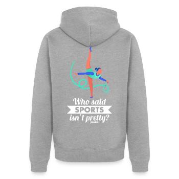 Ballett - Unisex Premium Bio Zip Hoodie - Grau meliert - Hinten - Nico (187cm)
