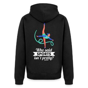 Ballett - Unisex Premium Bio Zip Hoodie - Schwarz - Hinten - Nico (187cm)