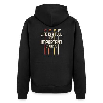 Golf Golfer Golfer Golfer Golf Course - Unisex Premium Organic Zip Hoodie - black - Back - Nico (187cm)