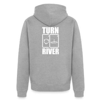 Joueur de poker Texas Holdem - Veste à capuche bio Premium Unisexe - gris chiné - Dos - Nico (187cm)
