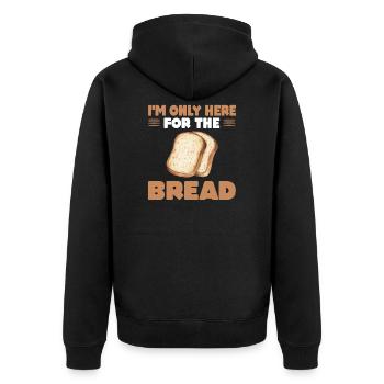 Funny Bread Saying Gift - Unisex Premium Organic Zip Hoodie - black - Back - Nico (187cm)
